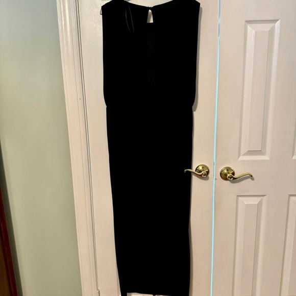 Black Evening Gown with Beaded Neckline - Picture 3 of 4